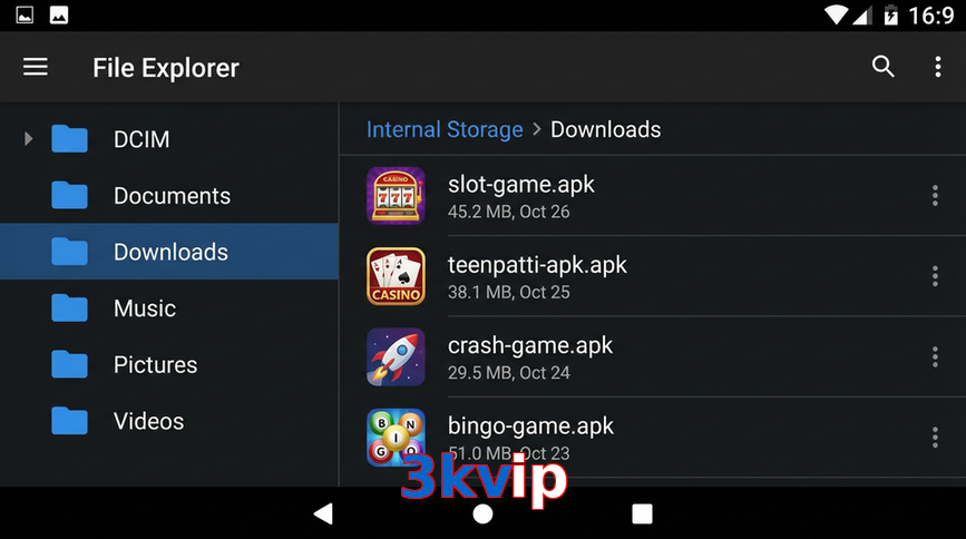 Main screen of 3Kvip gameapk page for PK players